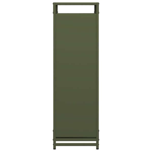 Brennholzregal Olivgrün Stahl 44x90cm