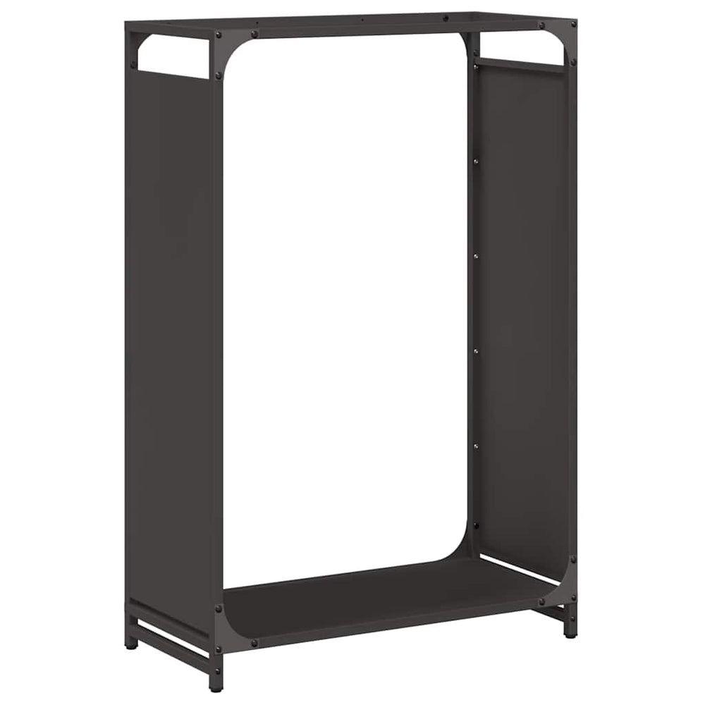 Schwarzes Brennholzregal 60x28x90cm