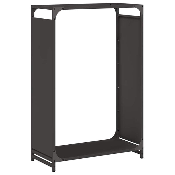 Schwarzes Brennholzregal 60x28x90cm