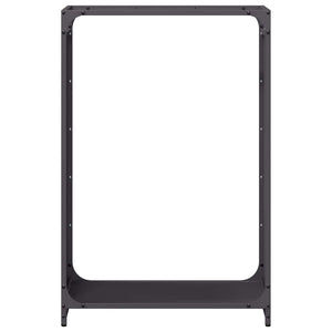 Schwarzes Brennholzregal 60x28x90cm