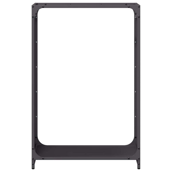 Schwarzes Brennholzregal 60x28x90cm