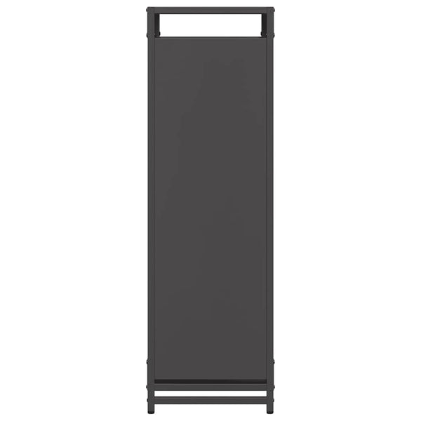 Schwarzes Brennholzregal 60x28x90cm