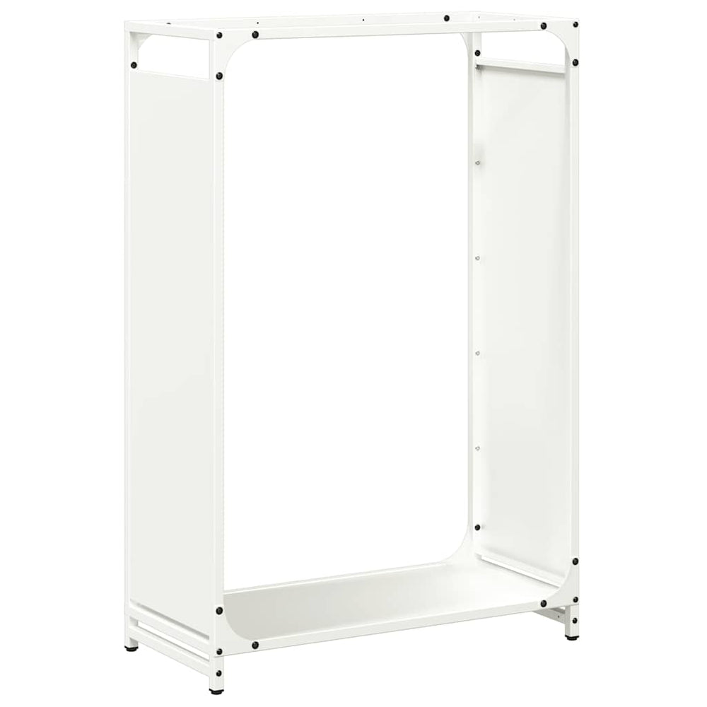 Weißes Kaminholzregal aus Stahl 60x28x90 cm