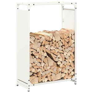 Weißes Kaminholzregal aus Stahl 60x28x90 cm