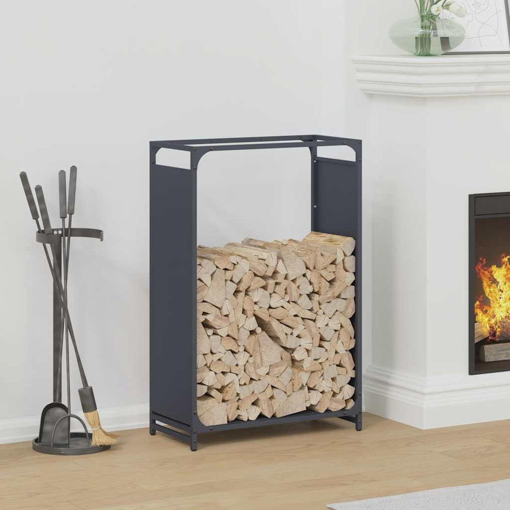 Brennholzregal Anthrazit Stahl 60x28x90 cm