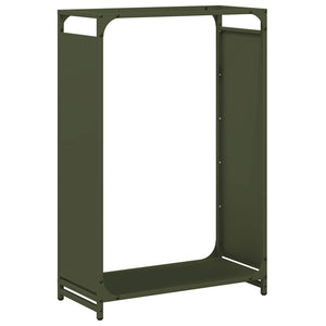 vidaXL Casier à bûches vert olive 60x28x90 cm acier laminé à froid