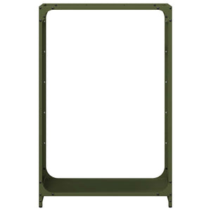 vidaXL Casier à bûches vert olive 60x28x90 cm acier laminé à froid