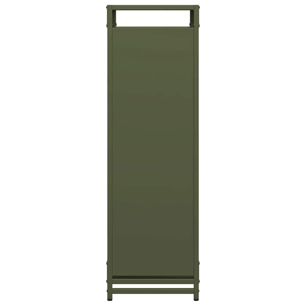 vidaXL Casier à bûches vert olive 60x28x90 cm acier laminé à froid