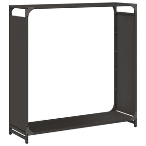 Schwarzes Brennholzregal 90x90 cm