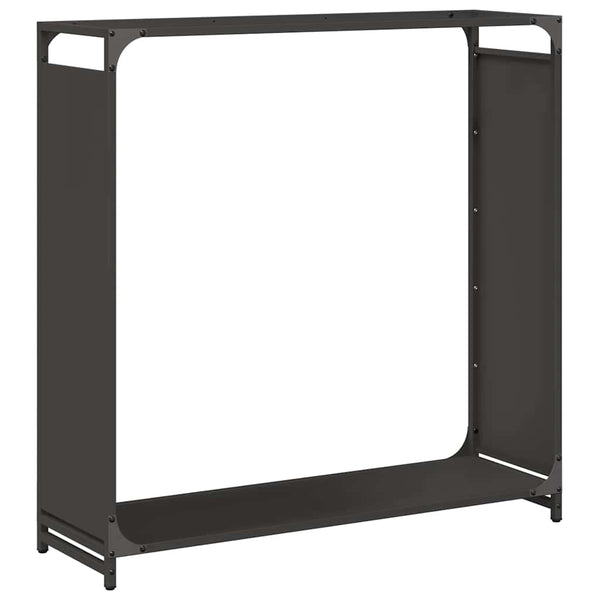 Schwarzes Brennholzregal 90x90 cm