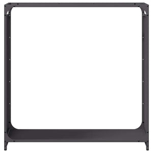 Schwarzes Brennholzregal 90x90 cm
