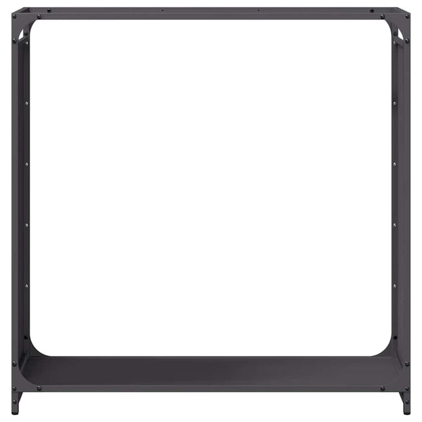 Schwarzes Brennholzregal 90x90 cm