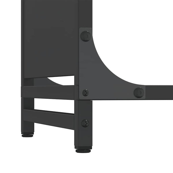 Schwarzes Brennholzregal 90x90 cm