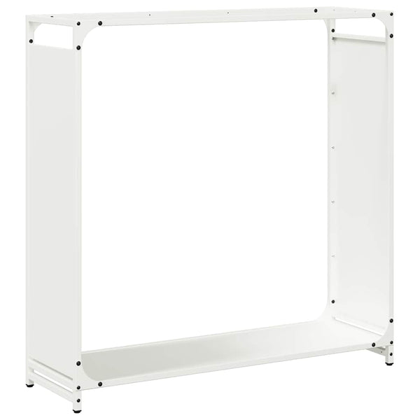 vidaXL Casier à bûches blanc 90x28x90 cm Acier laminé à froid