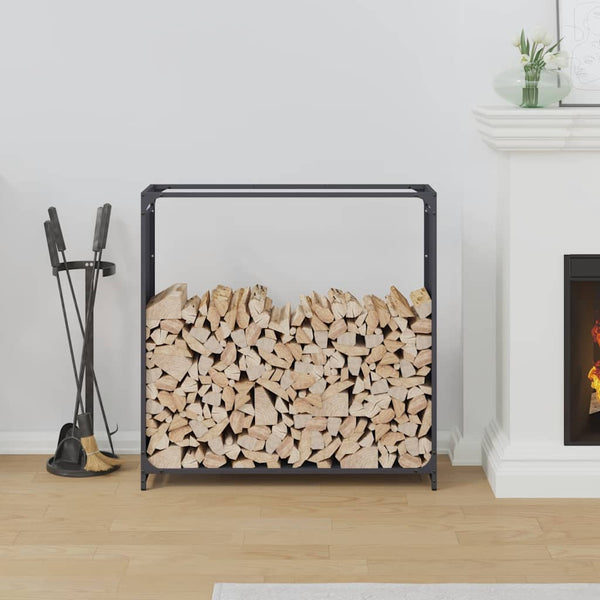 Brennholzregal Anthrazit Stahl 90x90 cm