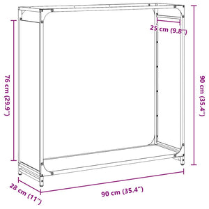 Brennholzregal Anthrazit Stahl 90x90 cm