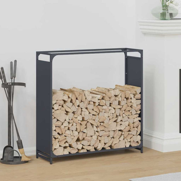 Brennholzregal Anthrazit Stahl 90x90 cm