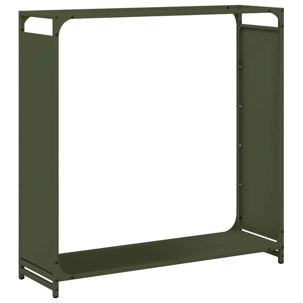 Brennholzregal Olivgrün 90cm Stahl