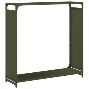 vidaXL Casier à bûches Vert olive 90x28x90 cm Acier laminé à froid