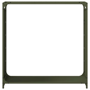 vidaXL Casier à bûches Vert olive 90x28x90 cm Acier laminé à froid