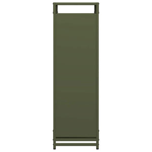 vidaXL Casier à bûches Vert olive 90x28x90 cm Acier laminé à froid