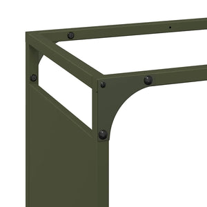 vidaXL Casier à bûches Vert olive 90x28x90 cm Acier laminé à froid