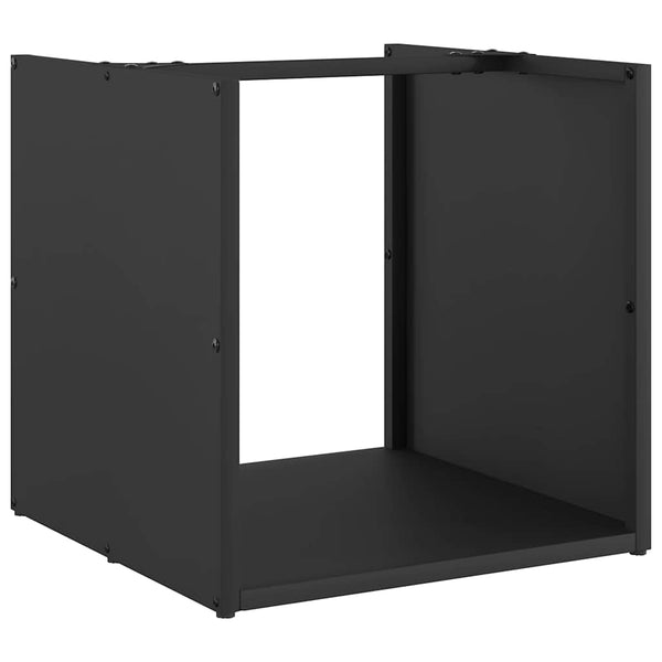 Brennholzregal Schwarz 40x40x40 cm