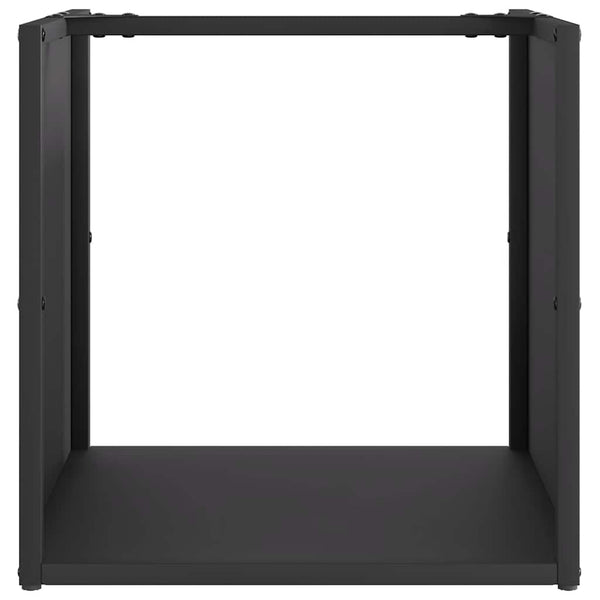 Brennholzregal Schwarz 40x40x40 cm
