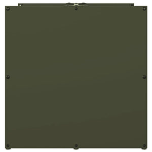 vidaXL Range-bûches Vert olive 40x40x40 cm Acier laminé à froid