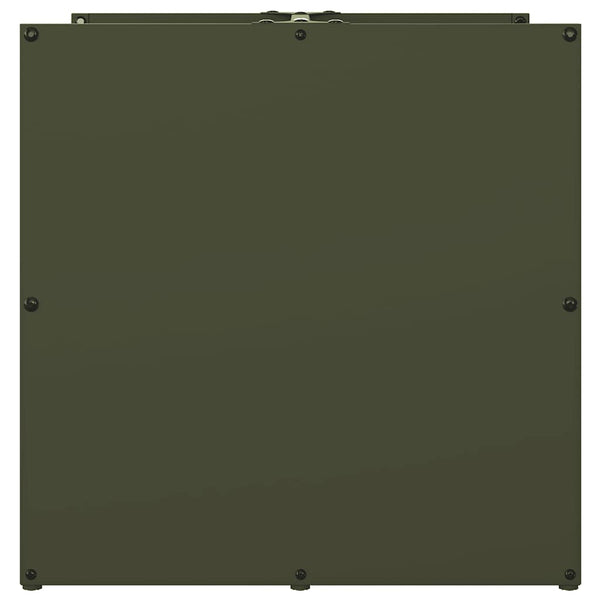 vidaXL Range-bûches Vert olive 40x40x40 cm Acier laminé à froid