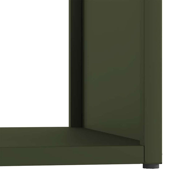 vidaXL Range-bûches Vert olive 40x40x40 cm Acier laminé à froid