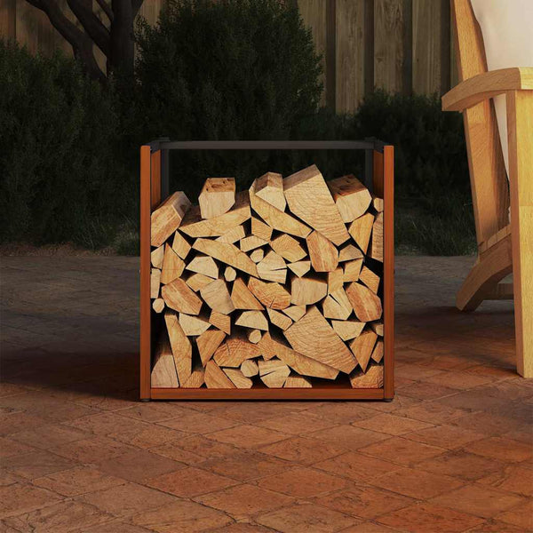 Brennholzregal 40x40x40 cm aus wetterfestem Stahl