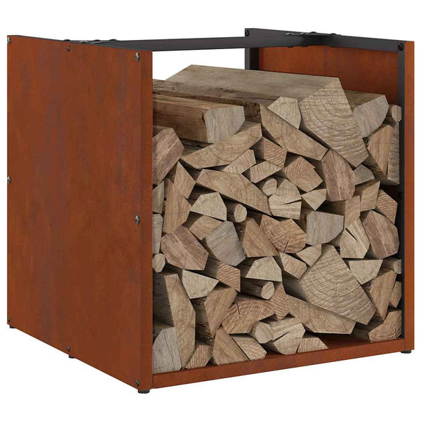 Brennholzregal 40x40x40 cm aus wetterfestem Stahl