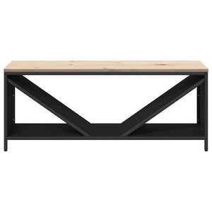 Brennholzregal mit Holzplatte, Schwarz 100,5 cm