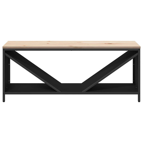 Brennholzregal mit Holzplatte, Schwarz 100,5 cm