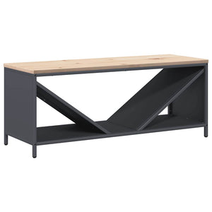 Anthrazit Brennholzregal mit Holzplatte