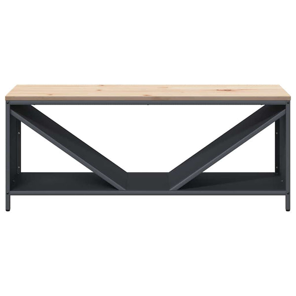 Anthrazit Brennholzregal mit Holzplatte