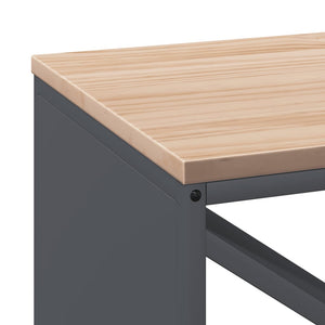 Anthrazit Brennholzregal mit Holzplatte