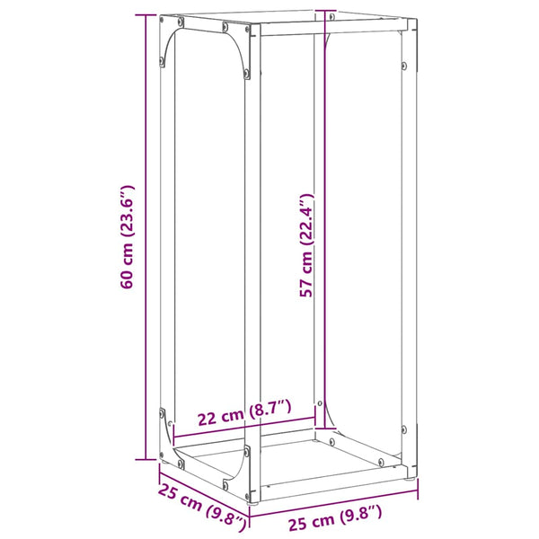vidaXL Bûcher vert olive 25x25x60 cm en acier laminé à froid