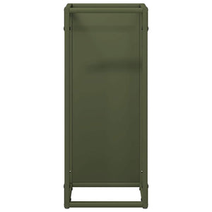 vidaXL Bûcher vert olive 25x25x60 cm en acier laminé à froid