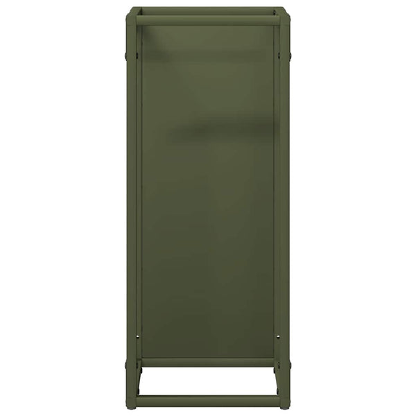 vidaXL Bûcher vert olive 25x25x60 cm en acier laminé à froid