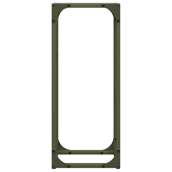 vidaXL Bûcher vert olive 25x25x60 cm en acier laminé à froid