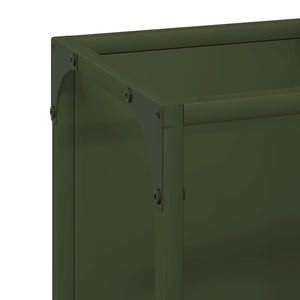 vidaXL Bûcher vert olive 25x25x60 cm en acier laminé à froid