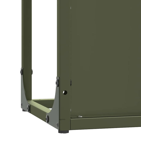 vidaXL Bûcher vert olive 25x25x60 cm en acier laminé à froid