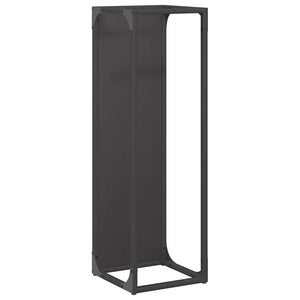 Schwarzes Kaminholzregal aus Stahl, 80 cm