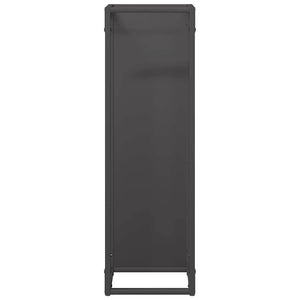 Schwarzes Kaminholzregal aus Stahl, 80 cm