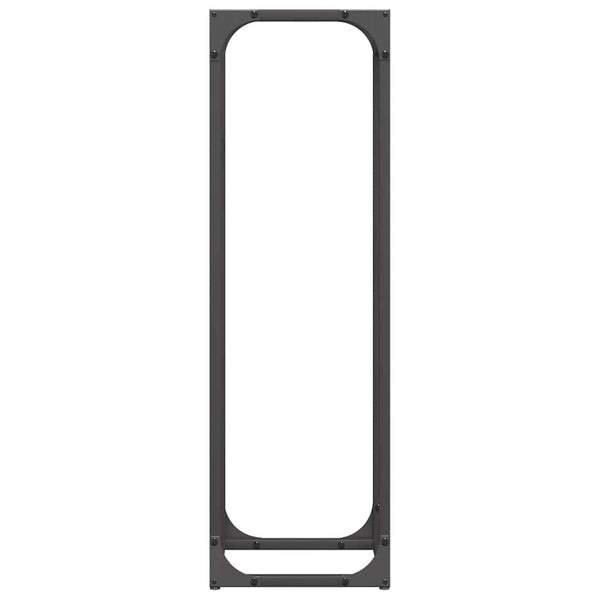 Schwarzes Kaminholzregal aus Stahl, 80 cm