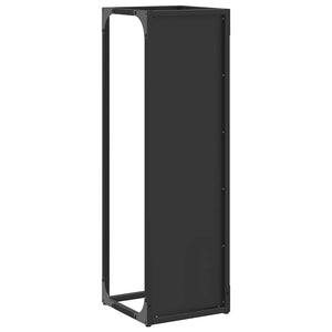 Schwarzes Kaminholzregal aus Stahl, 80 cm