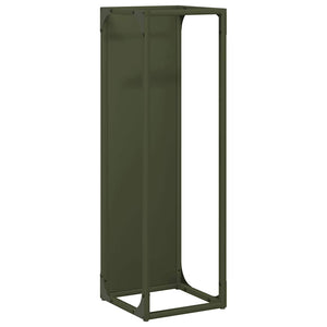 vidaXL Support à bois de chauffage vert olive 25x25x80 cm Acier laminé à froid