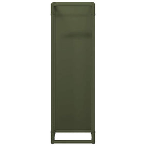 vidaXL Support à bois de chauffage vert olive 25x25x80 cm Acier laminé à froid